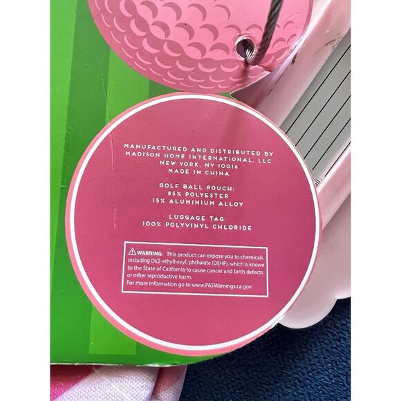 Pink Mini GOLF Pouch Bag Set Tag 3 Balls +Tees Golfer Gift Mellow & Mod Sports - Picture 4 of 8